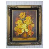 Very Nice Large Vintage Oil on Canvas Still Life Painting by Miller Smith Very Nice Large Vintage Oil on Canvas Still Life Painting by Miller Smith