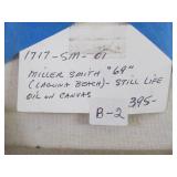 Very Nice Large Vintage Oil on Canvas Still Life Painting by Miller Smith Very Nice Large Vintage Oil on Canvas Still Life Painting by Miller Smith