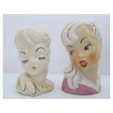 Group of Mid Century 1950's era Lady Head Vases Group of Mid Century 1950's era Lady Head Vases