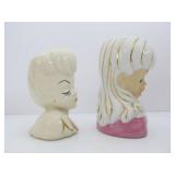 Group of Mid Century 1950's era Lady Head Vases Group of Mid Century 1950's era Lady Head Vases