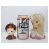 Group of Mid Century 1950's era Lady Head Vases Group of Mid Century 1950's era Lady Head Vases