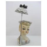 Vintage Mid Century 1950's era Lady Head Vase w/Umbrella Vintage Mid Century 1950's era Lady Head Vase w/Umbrella