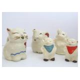 Group of SHAWNEE Pigs Cat & Elephant Cream Pitchers & Salt / Pepper Shaker Set Group of SHAWNEE Pigs Cat & Elephant Cream Pitchers & Salt / Pepper Shaker Set