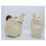 Group of SHAWNEE Pigs Cat & Elephant Cream Pitchers & Salt / Pepper Shaker Set Group of SHAWNEE Pigs Cat & Elephant Cream Pitchers & Salt / Pepper Shaker Set