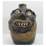 Excellent Signed Stoneware Face Jug by Marie Rogers Excellent Signed Stoneware Face Jug by Marie Rogers
