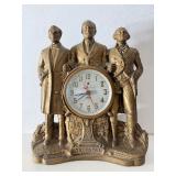 Orig Vintage 1930's-40's 'Steersmen of the USA' Mantel Clock w/Washington & Lincoln Orig Vintage 1930's-40's 'Steersmen of the USA' Mantel Clock w/Washington & Lincoln