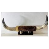 Large Western Cattle Horn Wall Display Rack Large Western Cattle Horn Wall Display Rack