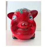 Wonderful HUGE Vintage Red Ceramic Piggy Bank Wonderful HUGE Vintage Red Ceramic Piggy Bank