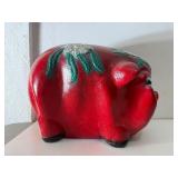 Wonderful HUGE Vintage Red Ceramic Piggy Bank Wonderful HUGE Vintage Red Ceramic Piggy Bank