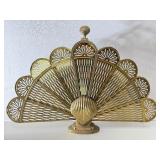 Vintage Brass Fireplace Folding Shell Screen Vintage Brass Fireplace Folding Shell Screen