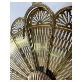 Vintage Brass Fireplace Folding Shell Screen Vintage Brass Fireplace Folding Shell Screen