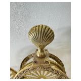 Vintage Brass Fireplace Folding Shell Screen Vintage Brass Fireplace Folding Shell Screen