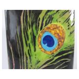 Lovely Signed Deep Purple Art Pottery Peacock Feather Vase Lovely Signed Deep Purple Art Pottery Peacock Feather Vase