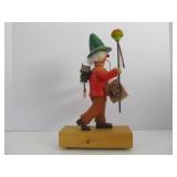 Excellent Wooden Holzkunst Christian Ulbricht German Musical Smoker Doll Excellent Wooden Holzkunst Christian Ulbricht German Musical Smoker Doll