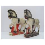 2 Larger Vintage Chalkware 1930's-40's Carnival Prize Horse Statues 2 Larger Vintage Chalkware 1930's-40's Carnival Prize Horse Statues