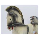 2 Larger Vintage Chalkware 1930's-40's Carnival Prize Horse Statues 2 Larger Vintage Chalkware 1930's-40's Carnival Prize Horse Statues