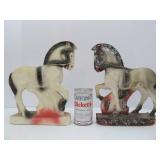 2 Larger Vintage Chalkware 1930's-40's Carnival Prize Horse Statues 2 Larger Vintage Chalkware 1930's-40's Carnival Prize Horse Statues