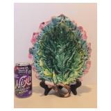 Antique Etruscan Majolica Oak Leaf Tray Antique Etruscan Majolica Oak Leaf Tray