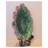 Antique Etruscan Majolica Oak Leaf Tray Antique Etruscan Majolica Oak Leaf Tray