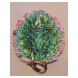 Antique Etruscan Majolica Oak Leaf Tray Antique Etruscan Majolica Oak Leaf Tray