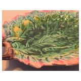 Antique Etruscan Majolica Oak Leaf Tray Antique Etruscan Majolica Oak Leaf Tray