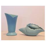 2 Excellent Signed Vintage VAN BRIGGLE Blue Art Pottery Vases 2 Excellent Signed Vintage VAN BRIGGLE Blue Art Pottery Vases