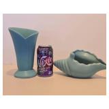 2 Excellent Signed Vintage VAN BRIGGLE Blue Art Pottery Vases 2 Excellent Signed Vintage VAN BRIGGLE Blue Art Pottery Vases