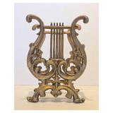 Vintage Gilt Cast Iron Musical Magazine Rack or Sheet Music Holder Vintage Gilt Cast Iron Musical Magazine Rack or Sheet Music Holder