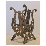 Vintage Gilt Cast Iron Musical Magazine Rack or Sheet Music Holder Vintage Gilt Cast Iron Musical Magazine Rack or Sheet Music Holder