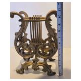 Vintage Gilt Cast Iron Musical Magazine Rack or Sheet Music Holder Vintage Gilt Cast Iron Musical Magazine Rack or Sheet Music Holder