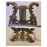 Vintage Gilt Cast Iron Musical Magazine Rack or Sheet Music Holder Vintage Gilt Cast Iron Musical Magazine Rack or Sheet Music Holder