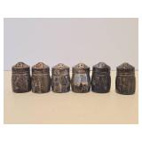 Set of 6 Individual Small Sterling Silver Salt Shakers Set of 6 Individual Small Sterling Silver Salt Shakers