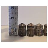 Set of 6 Individual Small Sterling Silver Salt Shakers Set of 6 Individual Small Sterling Silver Salt Shakers