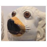 Large Pair of Genuine Antique Victorian Staffordshire Spaniel Ceramic Dogs Large Pair of Genuine Antique Victorian Staffordshire Spaniel Ceramic Dogs