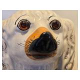 Large Pair of Genuine Antique Victorian Staffordshire Spaniel Ceramic Dogs Large Pair of Genuine Antique Victorian Staffordshire Spaniel Ceramic Dogs