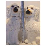 Large Pair of Genuine Antique Victorian Staffordshire Spaniel Ceramic Dogs Large Pair of Genuine Antique Victorian Staffordshire Spaniel Ceramic Dogs