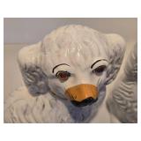 Large Pair of Genuine Antique Victorian Staffordshire Spaniel Ceramic Dogs Large Pair of Genuine Antique Victorian Staffordshire Spaniel Ceramic Dogs