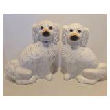 Large Pair of Genuine Antique Victorian Staffordshire Spaniel Ceramic Dogs Large Pair of Genuine Antique Victorian Staffordshire Spaniel Ceramic Dogs