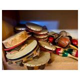 Large Estate Lot of Old Vintage Tambourines & Maracas Large Estate Lot of Old Vintage Tambourines & Maracas