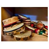 Large Estate Lot of Old Vintage Tambourines & Maracas Large Estate Lot of Old Vintage Tambourines & Maracas
