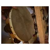 Large Estate Lot of Old Vintage Tambourines & Maracas Large Estate Lot of Old Vintage Tambourines & Maracas