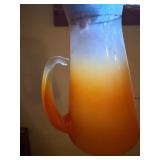 Nice Looking Vintage Mid Century Orange Juice Pitcher & Glasses Set Nice Looking Vintage Mid Century Orange Juice Pitcher & Glasses Set