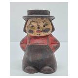 Old Vintage Cast Iron Amish Man Coin Bank Old Vintage Cast Iron Amish Man Coin Bank