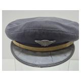 Old Vintage Pilot/Captain's Hat w/Camel Cigarettes Hat Badge - Size 7 1/8 Old Vintage Pilot/Captain's Hat w/Camel Cigarettes Hat Badge - Size 7 1/8