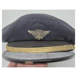 Old Vintage Pilot/Captain's Hat w/Camel Cigarettes Hat Badge - Size 7 1/8 Old Vintage Pilot/Captain's Hat w/Camel Cigarettes Hat Badge - Size 7 1/8