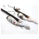 2 Antique German Porcelain Pipes 2 Antique German Porcelain Pipes