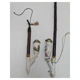 2 Antique German Porcelain Pipes 2 Antique German Porcelain Pipes