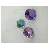 3 Glass Prismatic Crystal Paperweights
