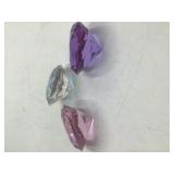 3 Glass Prismatic Crystal Paperweights