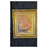 2 Vintage oil on canvas Floral Pictures
